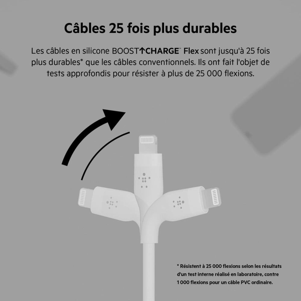 Câble Lightning Belkin CAA008BT3MWH Blanc