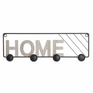 Wall mounted coat hanger DKD Home Decor Iron MDF Wood Loft (45 x 5 x 14 cm)