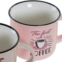 Tasse mug DKD Home Decor Coffee Porcelaine Bone China (180 ml) (4 pcs)