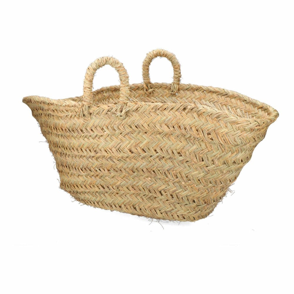 Log basket EDM Esparto grass 60 x 35 x 45 cm 60 x 45 x 35 cm Oval