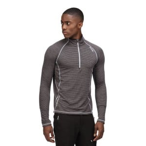 T-shirt à manches courtes homme Regatta Yonder Half-Zip Noir Gris foncé