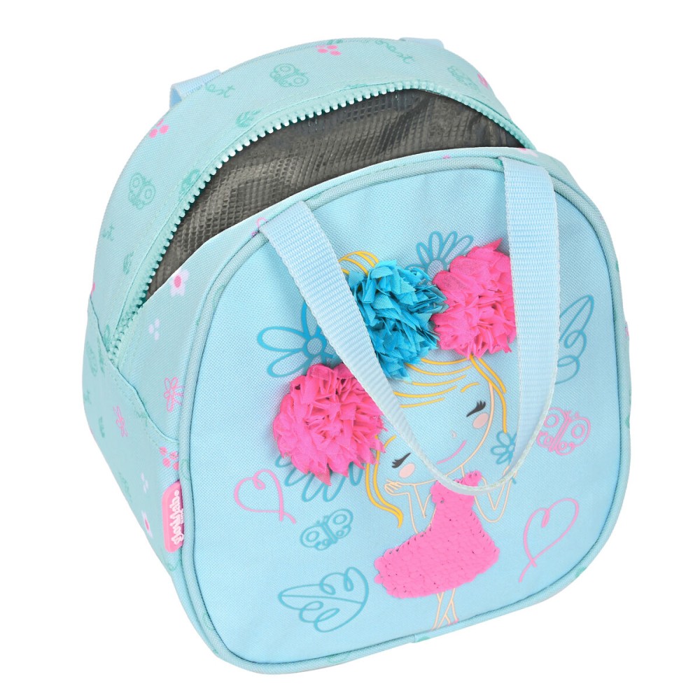 Sac glacière goûter Glow Lab Cute doll 19 x 22 x 14 cm Bleu clair