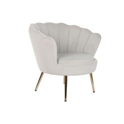 Armchair DKD Home Decor Cream Golden Velvet Metal 85 x 85 x 81 cm