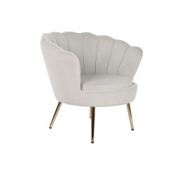 Sitz DKD Home Decor Creme Gold Samt Metall 85 x 85 x 81 cm