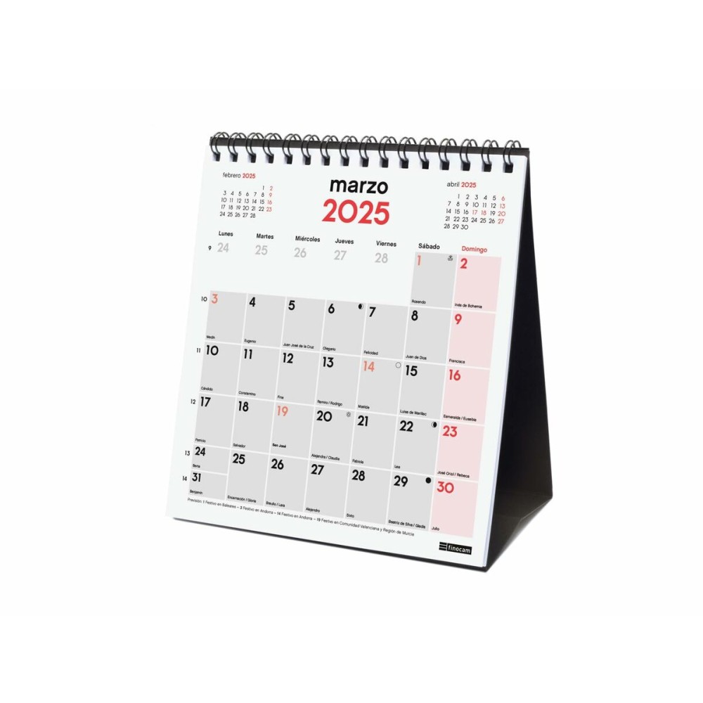 Calendrier de bureau Finocam Papier 14 x 15 cm 2025