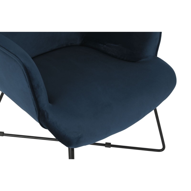 Siège DKD Home Decor Bleu Noir Métal 68 x 76 x 90 cm