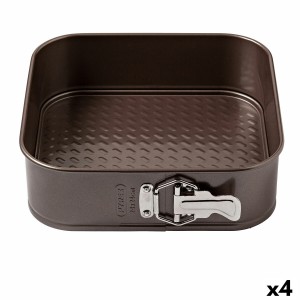 Moule amovible Pyrex Asimetria Carré Noir Métal (4 Unités)