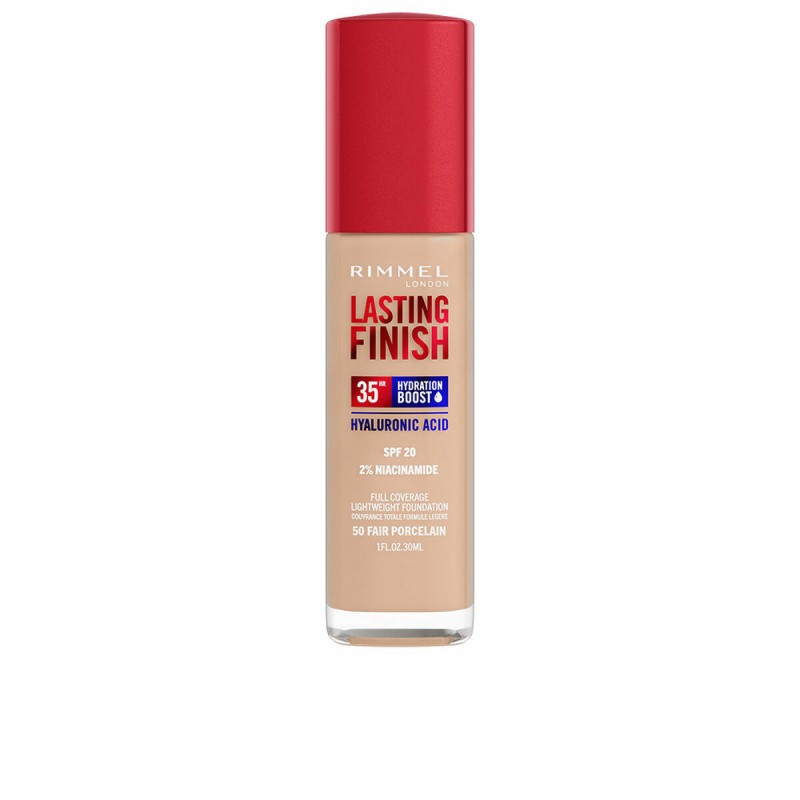 Base de Maquillage Crémeuse Rimmel London Lasting Finish Nº 050 Fair Porcelain Spf 20 30 ml