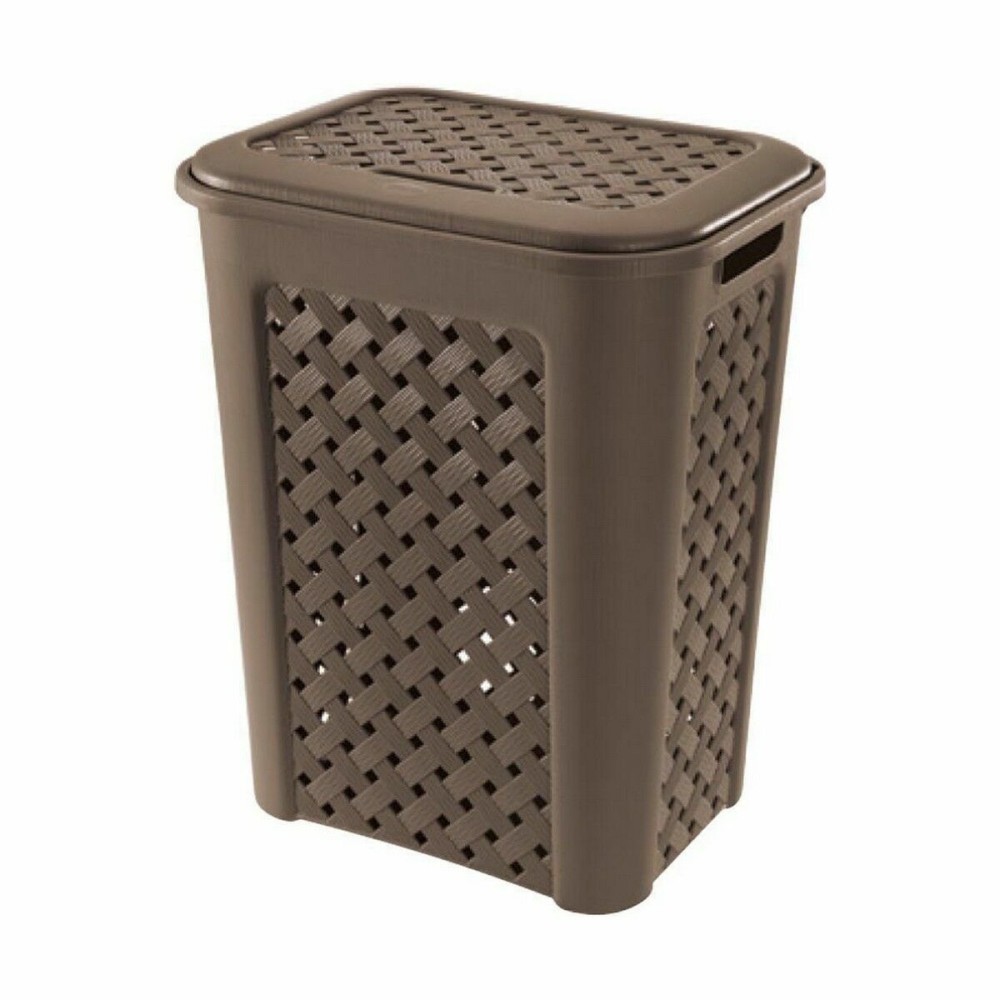 Laundry Basket Tontarelli Arianna With lid Wengue 37,5 x 27,5 x 47 cm (6 Units)