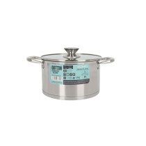 Casserole avec couvercle en verre Quttin Hermes Acier 3 L (4 Unités)