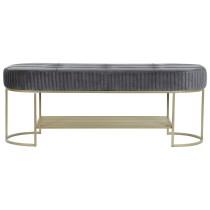 Banquette DKD Home Decor Gris Doré Métal 120 x 40 x 45 cm