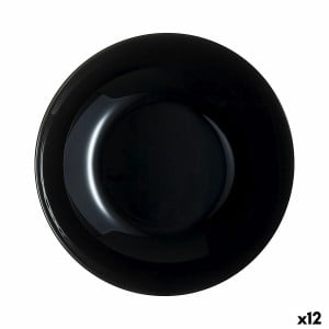 Deep Plate Luminarc Zelie Negro Black Glass Ø 20 cm (12 Units)