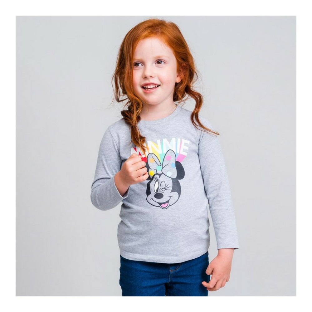 Children’s Long Sleeve T-shirt Minnie Mouse Grey