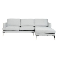 Canapé chaise longue DKD Home Decor Gris clair Métal 250 x 160 x 85 cm