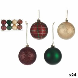 Lot de boules de Noël Multicouleur 6 cm Plastique (24 Unités)