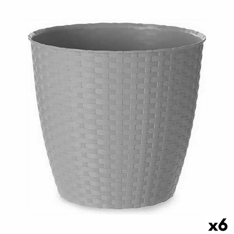 Blumentopf Stefanplast Grau Kunststoff 24 x 22,3 x 24 cm (6 Stück)