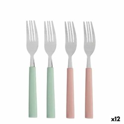 Ensemble de Fourchettes Kinvara CN-KT166096-1F Vert Rose Argenté Acier inoxydable Plastique 18,7 cm (12 Unités)