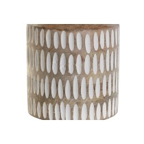 Vase Home ESPRIT White Brown Mango wood Colonial 16 x 10 x 23 cm