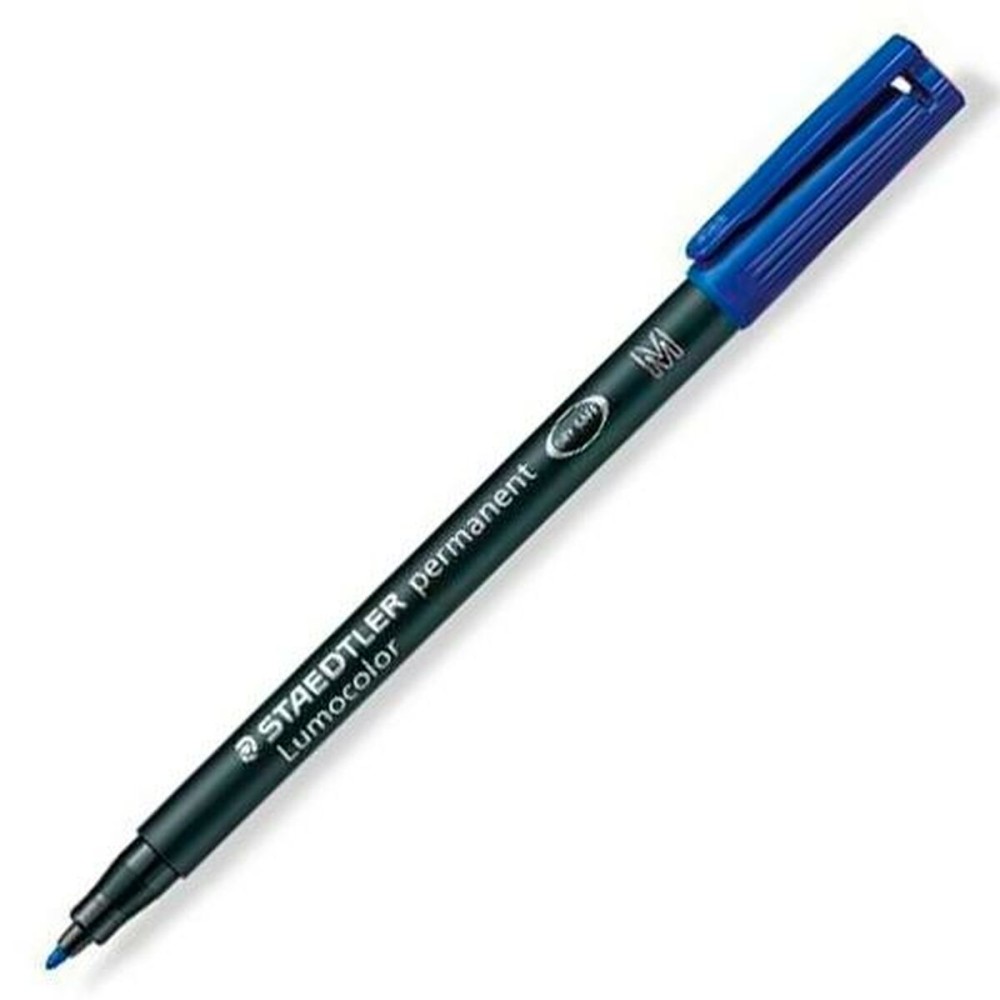 Marqueur permanent Staedtler Lumocolor 317-3 M Bleu (10 Unités)