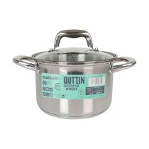 Pot with Glass Lid Quttin Caesar Steel ø 18 x 12,5 cm (6 Units)