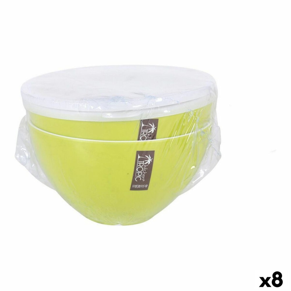 Saladier Kitchen Tropic   Vert Avec couvercle 2 Pièces (8 Unités)