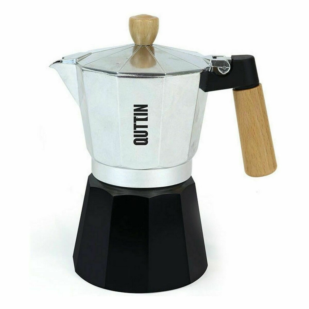 Italienische Kaffeemaschine Quttin Holz Aluminium 9 Tassen (6 Stück)