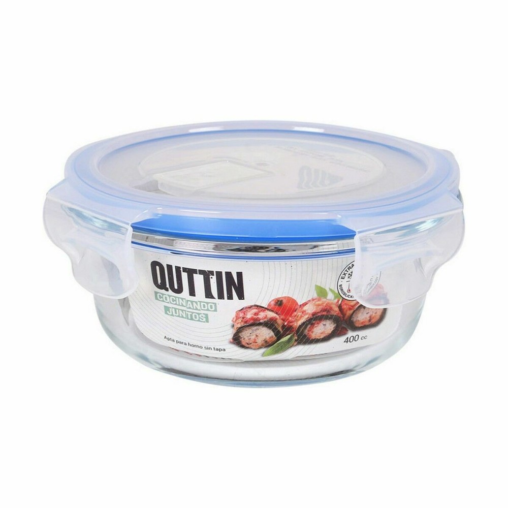 Round Lunch Box with Lid Quttin Transparent 400 ml Ø 13,5 x 6 cm (12 Units)