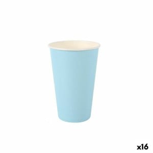 Set of glasses Algon Disposable Cardboard Blue 7 Pieces 450 ml (16 Units)