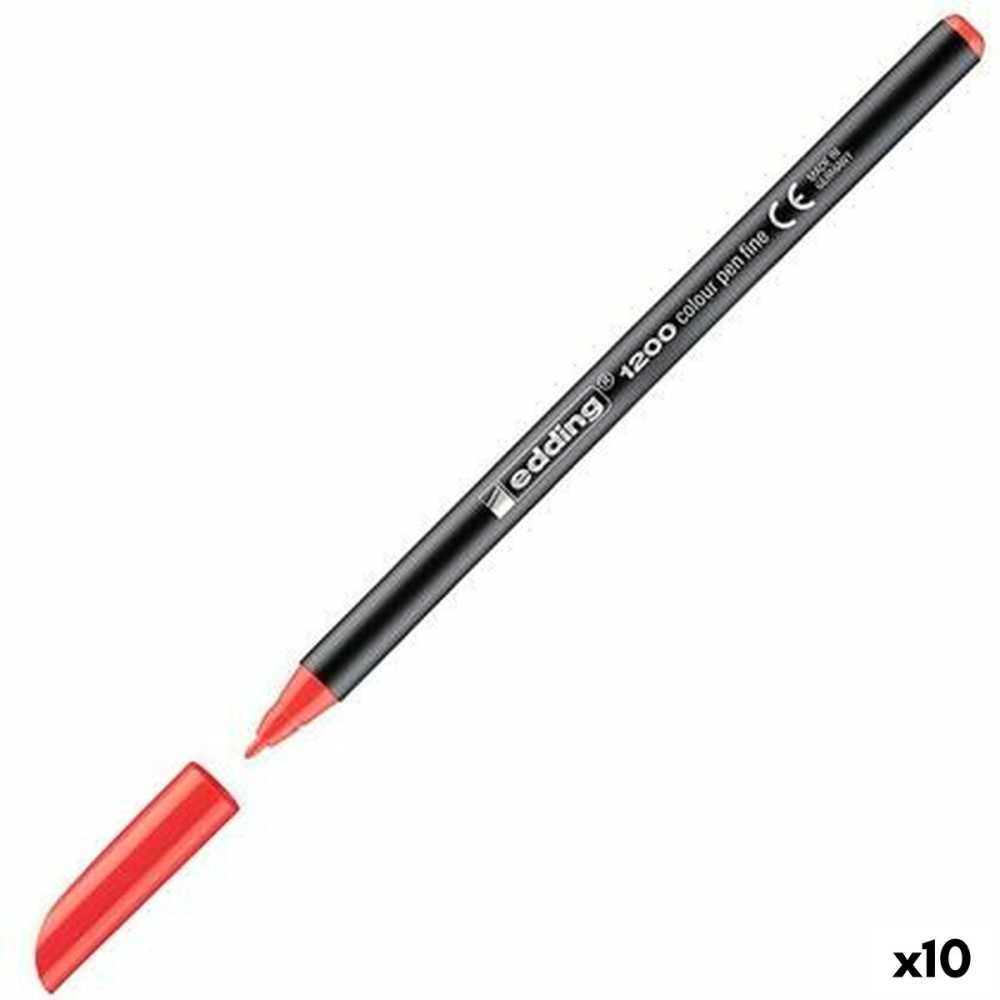 Felt-tip pens Edding 1200 Red (10 Units)