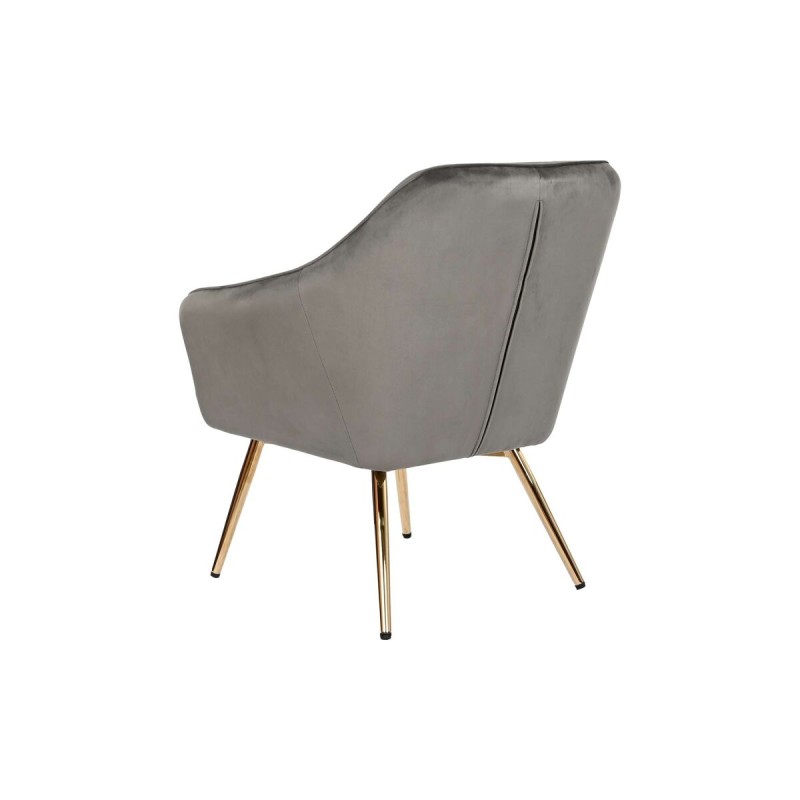 Armchair DKD Home Decor Golden Dark grey Metal 74 x 74 x 90 cm