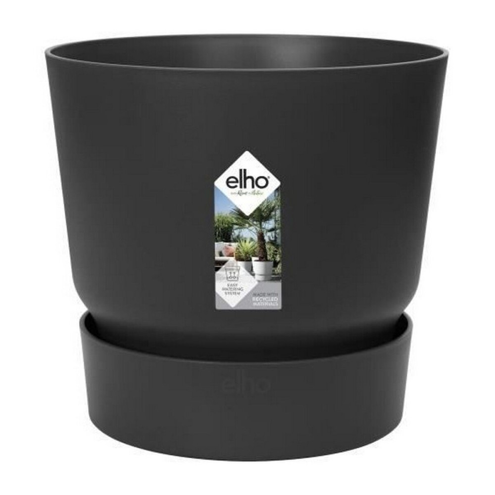 Pot Elho Greenville Noir Plastique Ronde Rond Ø 30 cm Ø 29,5 x 27,8 cm