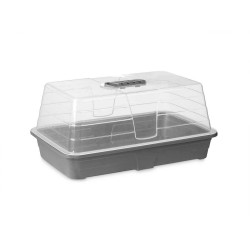 Serre Gris Transparent Plastique 38,4 x 17,5 x 24,7 cm (8 Unités)