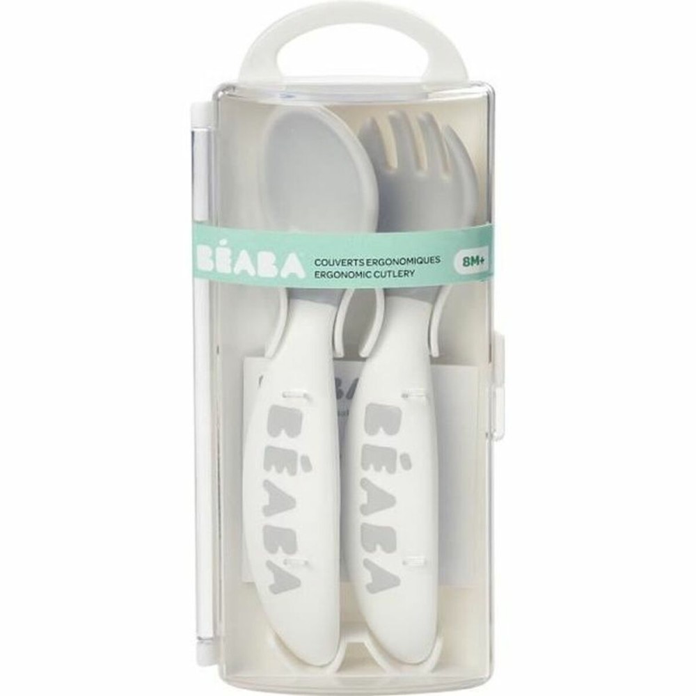 Pieces of Cutlery Béaba Grey Plastic (2 Units)