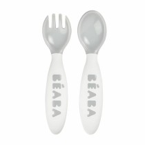 Pieces of Cutlery Béaba Grey Plastic (2 Units)