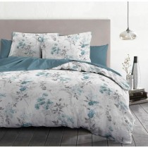 Duvet cover set HOME LINGE PASSION POMPADOUR Blue/White