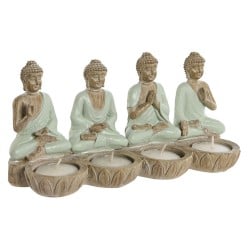 Decorative Figure Home ESPRIT White Green Buddha Oriental 24 x 9 x 11 cm (2 Units)