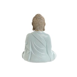 Deko-Figur Home ESPRIT Weiß grün türkis Buddha Orientalisch 14 x 10,5 x 18,5 cm (3 Stück)