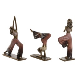 Deko-Figur Home ESPRIT Rosa Gold Yoga Scandi 19 x 6 x 26 cm (3 Stück)