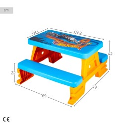 Child's Table Set and Basket Hot Wheels Blue Orange Plastic 69 x 42 x 79 cm