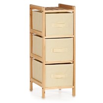 Chest of drawers Cream Wood Textile 28 x 70 x 29,5 cm (2 Units)