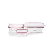 Set of Stackable Hermetically-sealed Kitchen Containers Ibili 754750 3 Units