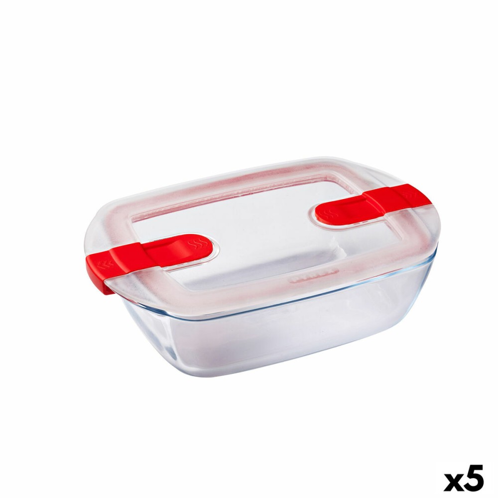 Boîte à lunch hermétique Pyrex Cook&heat 1,1 L 24 x 15,5 x 7 cm Transparent verre (5 Unités)