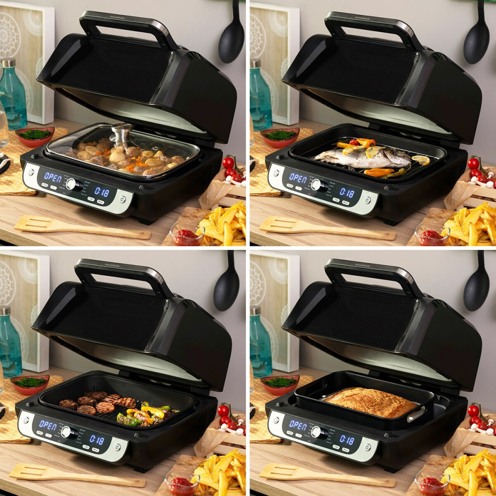 Friteuse à Air avec Gril, Accessoires et Livre de Recettes InnovaGoods Fryinn 12-in-1 6000 Noir Acier 3400 W 6 L