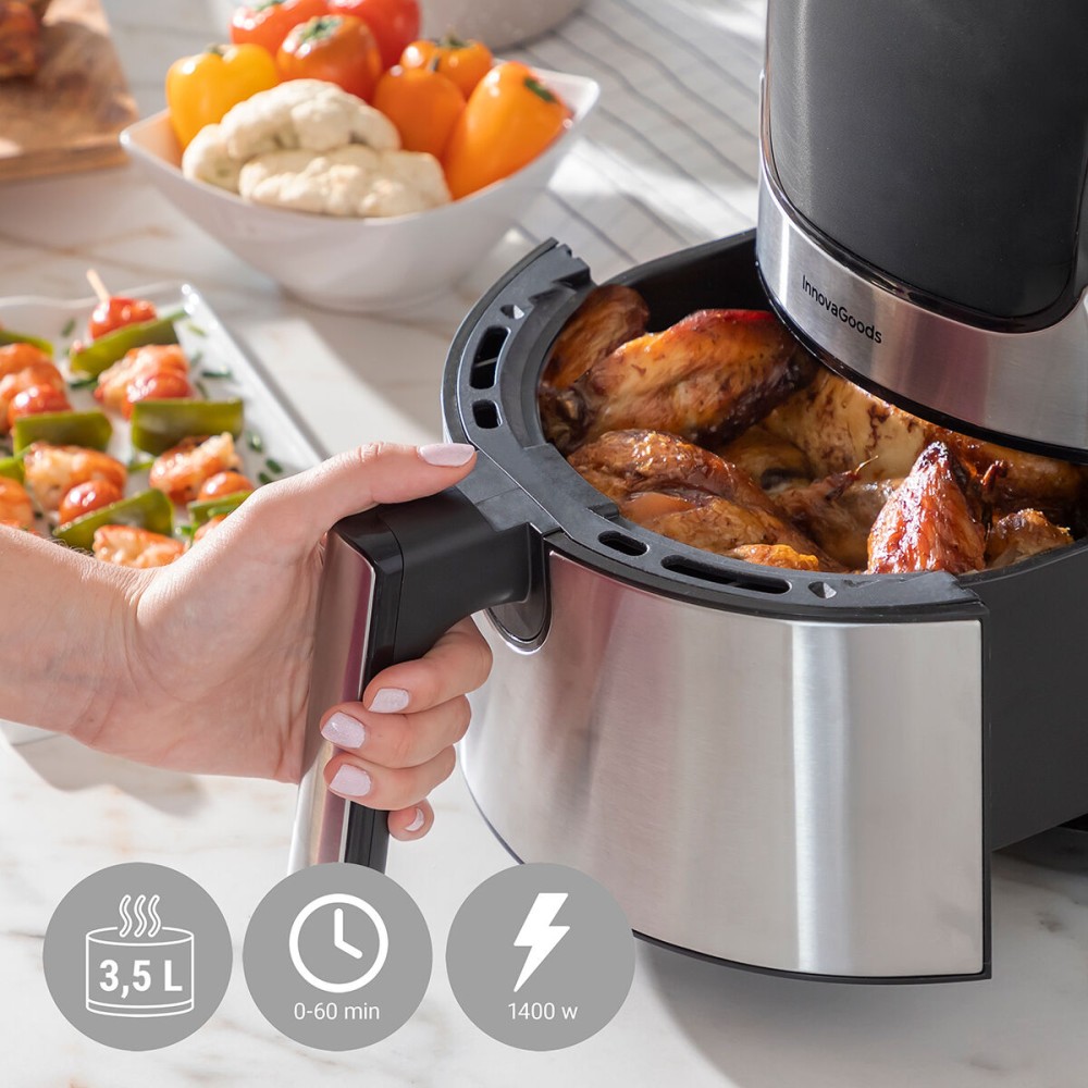 Heißluftfritteuse InnovaGoods Fryinn 3500 Schwarz 1400 W 3,5 L Edelstahl