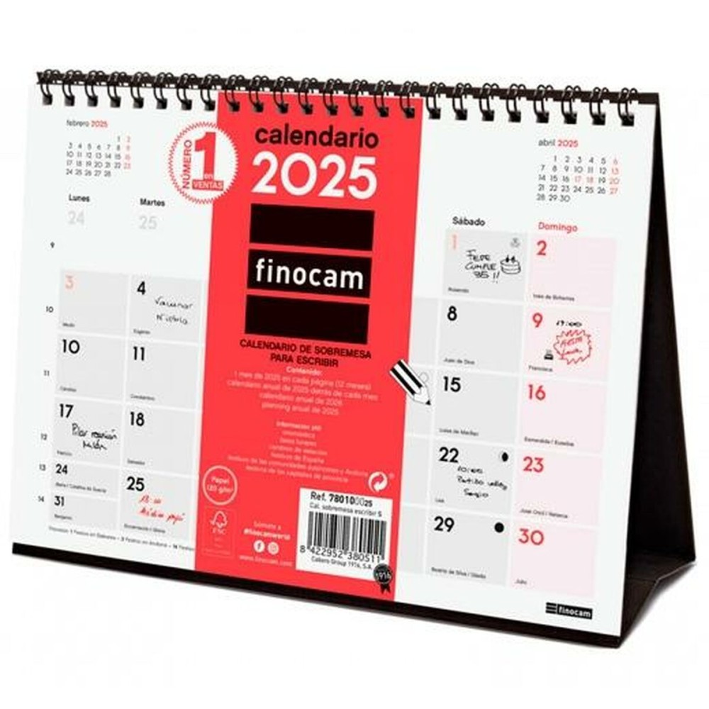 Desktop Calendar Finocam Paper 21 x 15 cm 2025