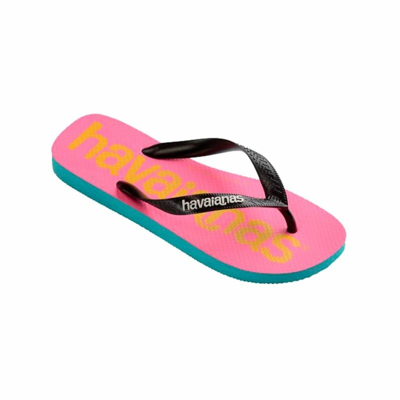 Women's Flip Flops Havaianas Top Logomania Blue Pink