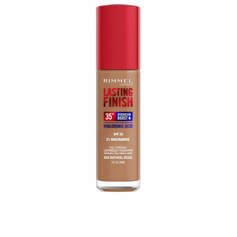 Base de maquillage liquide Rimmel London Lasting Finish Nº 400 Natural Beige Spf 20 30 ml