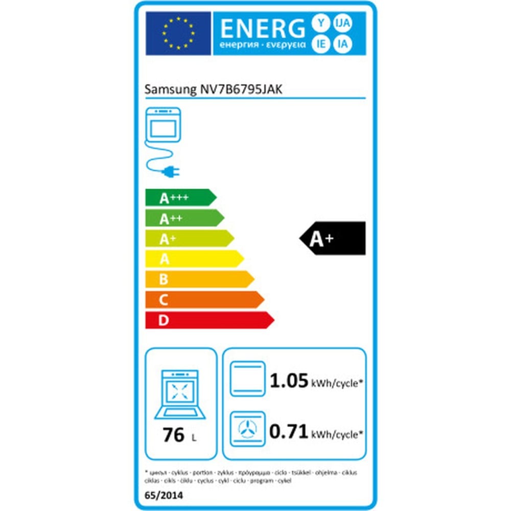 Four à pyrolyse Samsung NV7B6795JAK/U1 1600 W 76 L