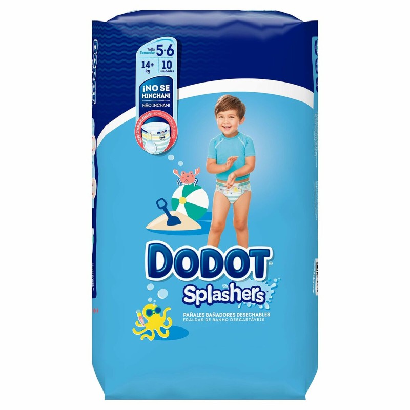 Disposable nappies Dodot Splashers 5-6 14 Kg (10 Units)