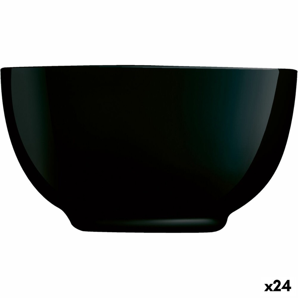 Schale Luminarc Diwali Noir Schwarz Glas Gehärtetes Glas 14,5 cm (24 Stück)